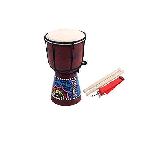 Alnicov Traditionelles Musikinstrument, 10,2 cm lang, afrikanisches Djembe-Trommel aus Ziegenhaut