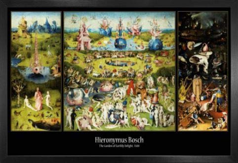 1art1 Hieronymus Bosch Poster und MDF-Rahmen - Der Garten Der Lüste, 1500 (91 x 61cm)