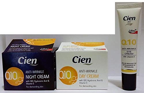 Cien Q10 Anti-Falten Creme (Tagescreme 50 mL + Nachtreme 50 mL + Augenkonturcreme 15 mL)