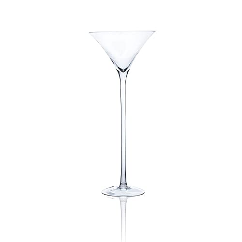 XXL Martiniglas, Bodenvase auf Fuß H. 70cm Ø 30cm transparent rund Sandra Rich