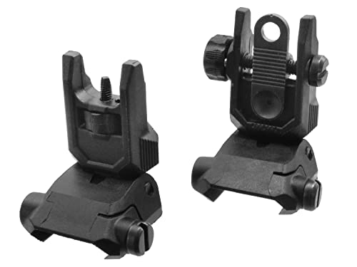 BEGADI Sport Airsoft Tactical FlipUp Sights aus robustem Nylon Kunststoff (Flache Version), schwarz