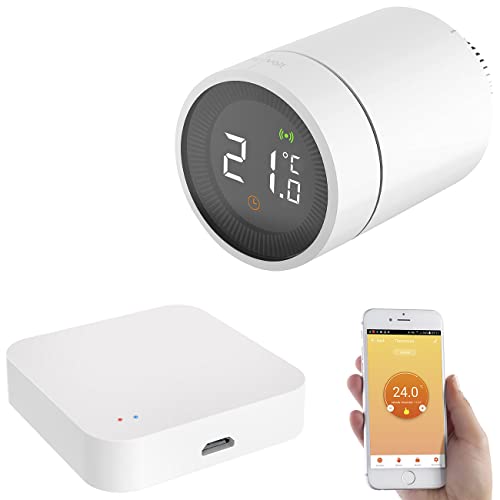 revolt Smart Thermostat: Smartes Heizkörperthermostat mit App, Sprachsteuerung & ZigBee-Gateway (ZigBee Thermostat)