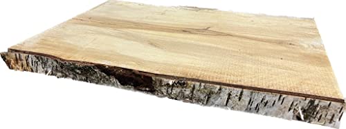 Hilwood - Birken Brett, rustikal, sägerau, Basteln, Dekoration, Holz Brett Rinde, 3.5 cm stark, 50 cm lang, 30 bis 35 cm breit