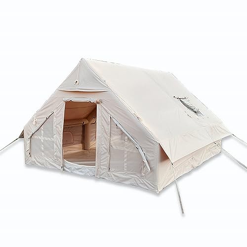 Sport Tent Zelt Aufblasbar Stehhöhe Campingzelt Wasserdichtes Glamping-Zelt mit Pumpe Hauszelt 4 Jahreszeiten Oxford Hüttenzelt 3×4m