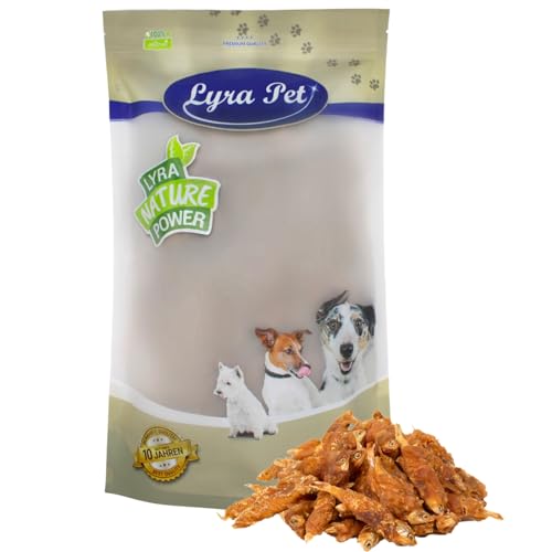 Lyra Pet® 1 kg Hühner Wrap mit Fisch Hundefutter Snack fettarm schonend getrocknet Leckerli Kausnack Kauartikel für Hunde Kauspaß