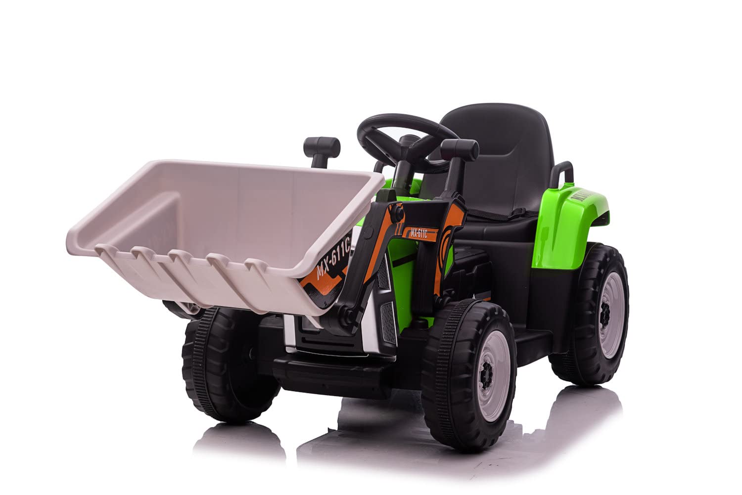 Kinderfahrzeug - Elektro Auto Bagger mit Fernsteuerung - 12V7A Akku,2 Motoren (Green)