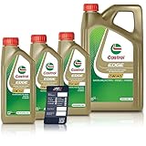 3x 1 L + 5 L = 8 Liter Castrol Edge Fluid Titanium 5W-40 Motoröl inkl. Castrol Ölwechselanhänger