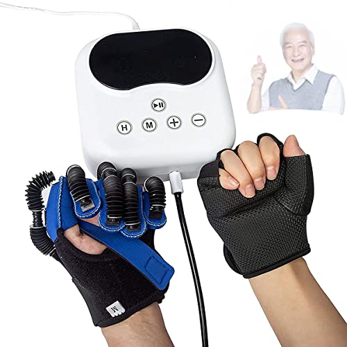 Rehabilitations-Roboterhandschuh, Fingertraining Reha-Orthesen-Rehabilitationshandschuhe, für Schlaganfall-Hemiplegie Handfunktionswiederherstellungs-Fingertrainer, mehrere Modi,Right-M