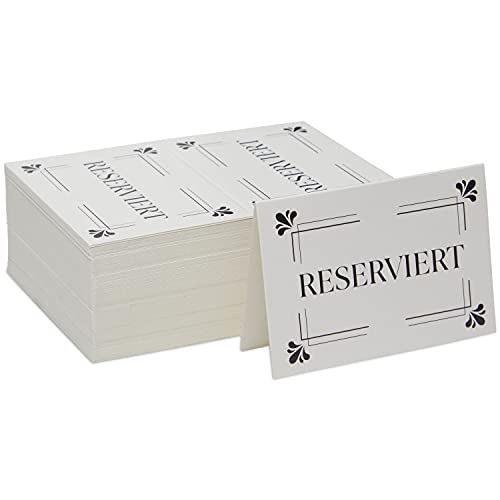 100 Stück Reserviert-Schilder, Tischkarten, DIN A7, 7,4 x 10,5 cm, weiß