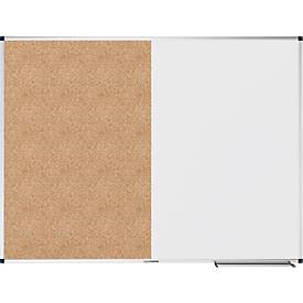 Kombiboard Legamaster UNITE, Pinboard & Whiteboard, B 1200 x T 12,6 x H 900 mm, lackierter Stahl & Naturkork, weiß & braun