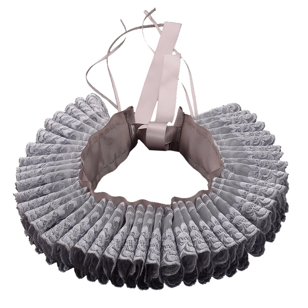 GRACEART Viktorianisch Rüsche Halsband Schal (Grau)
