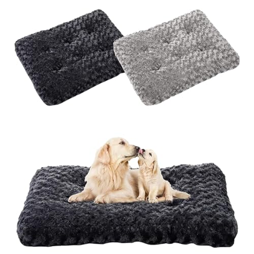 LOTFI Dog Bed - Waterproof Orthopedic Crate Foam Dog Bed, Super Comfy Soft Pet Mat Nonskid Bottom for Home & Office (XL-68 * 102cm,Black*1)