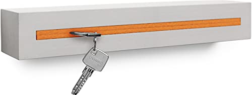 Buchenbusch urban design Schlüsselbrett aus Beton - Modernes Schlüsselboard inkl. Filzeinlage in Orange - Schlüsselhalter für bis zu 10 Bunde