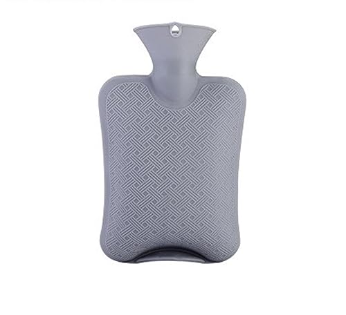 Wärmflasche mit Bezug,Wärmflasche 2PCS Wärmflasche Einfarbig Dicke Silikon Gummi Wärmflasche Bewässerung Handwärmer Warm Palace Warme Tasche (Color : 2PCS Gray M)