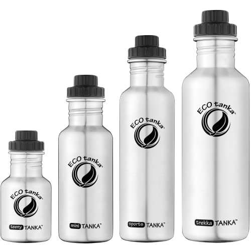 ECOtanka - 350ml/600ml/800ml/1000 ml - Reduzier-Verschluss, Edelstahl-Trinkflasche, ökologisch & nachhaltig
