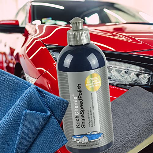 Koch Chemie Shine Speed Polish 500 ml inkl. Kingsize Hand Polisher & 2x SE-LINA Mikrofasertuch