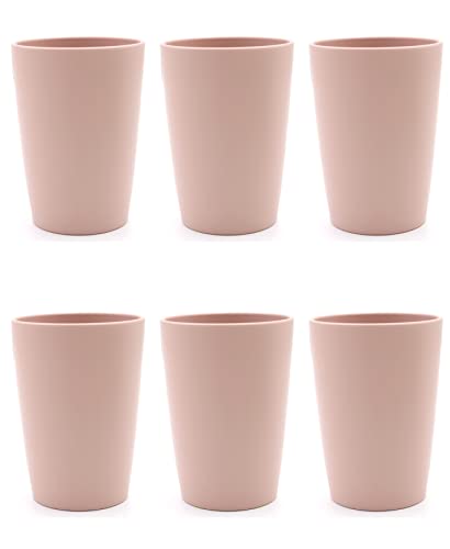 Magu 6 Nachhaltiger Biopolymer Becher (6 Farben) Farbe: Kirschblüte 100% Erdölfrei | Robust und Nachhaltig | Kunststoff Trinkbecher oder Zahnputzbecher | 6er Set rosa