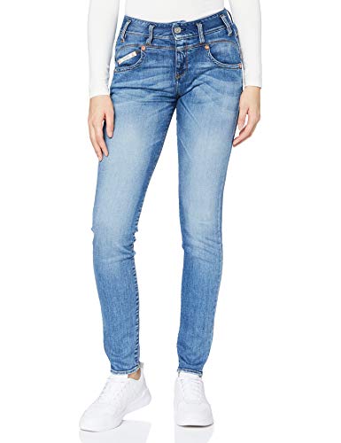 Herrlicher Damen Pearl Slim Organic Denim Jeans, Blue Desire 866, W28/L30