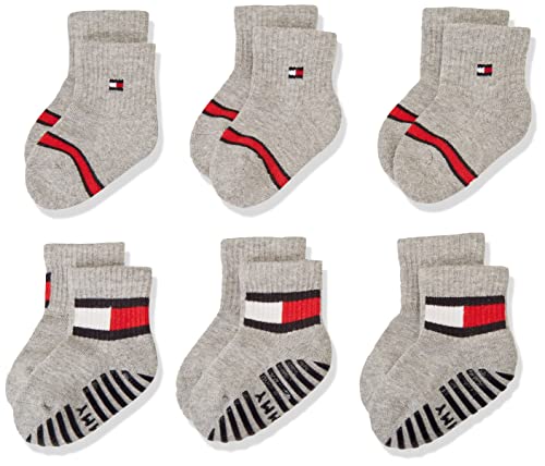 Tommy Hilfiger Unisex-Baby Flag Sock 6 Pack Ecom, Grau, 023