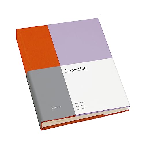 Semikolon 366716 Foto-Album Medium Cutting Edge – 21,1x25,5 cm, 80 Seiten cremeweiß, für 160 Fotos – tangerine lavender