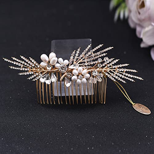 Haarkamm mit Blume, Brautschmuck, Hochzeits-Haarschmuck, elegante Perlen, Haarkamm für Frauen, Haarschmuck, H01 - groß