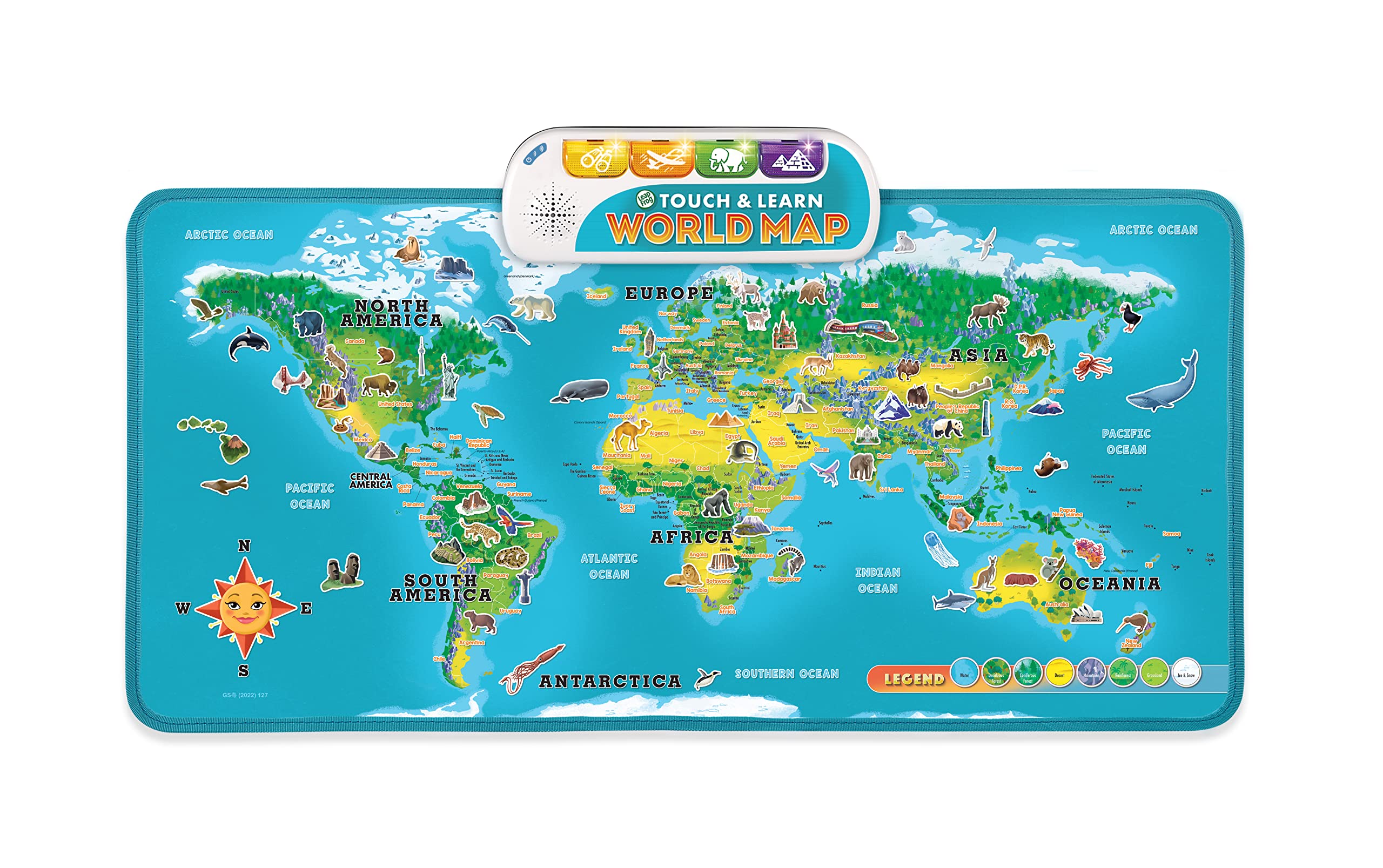 LeapFrog Touch & Learn Weltkarte | Pädagogische und interaktive Lernkarte für Kinder | Geeignet für Jungen und Mädchen ab 4 Jahren | Exklusiv bei Amazon