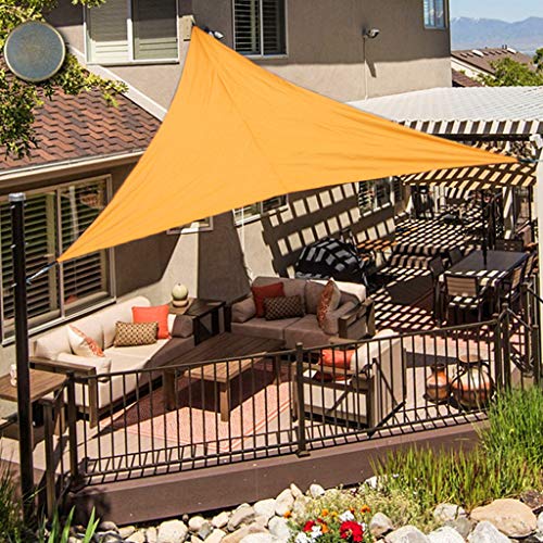 Sonnensegel Dreieck Sonnenschutz Block UV Wasserdicht Garten Balkon Schwimmbad Leichtgewicht, 4x4x4m, Orange