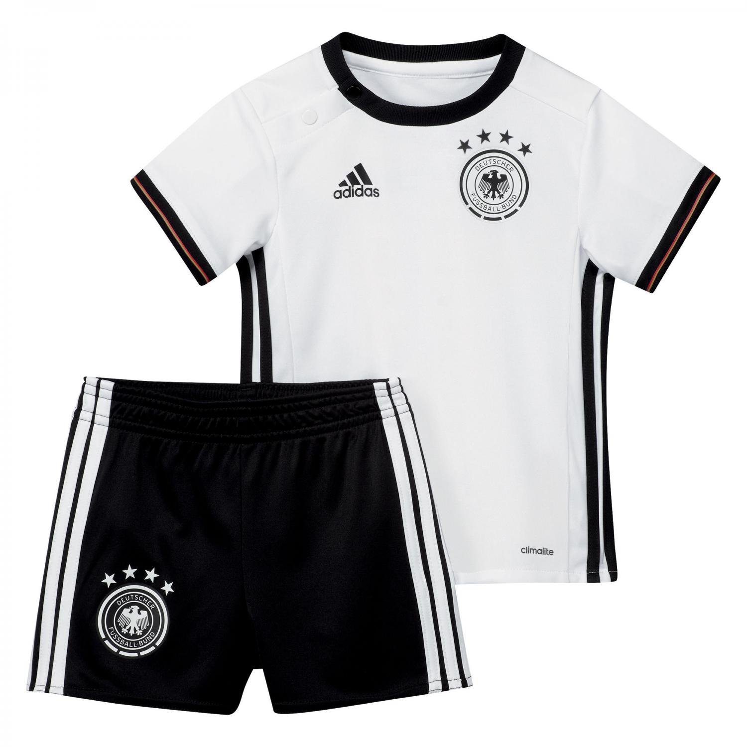 adidas Kinder Trikot UEFA Euro 2016 DFB Baby-Heimausrüstung Mini, White/Black, 74