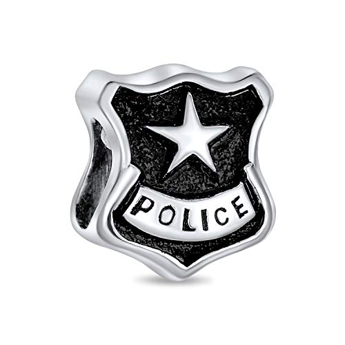 Serve Protect Officer Abzeichen Polizei Schild Bead Charme Für Frauen .925 Sterling Silber Passt Europäischen Armband