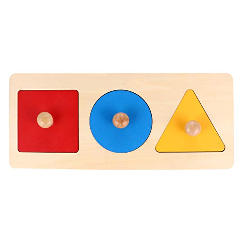 Tomaibaby Puzzle in Form eines Kindes aus Holz mit 1 Stück Puzzle mit Holzknopf Montessori Brett Geometrische Form Pädagogisches Spielzeug für Kinder