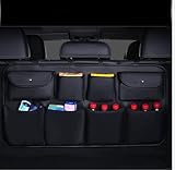 KaBurger® Auto Aufbewahrungstasche kofferraumtasche, Autotasche Kofferraum Organizer Verpackung für alle Arten von Limousine Heckklappe/SUV/MVP(PU Leder Edition) (Schwarz)