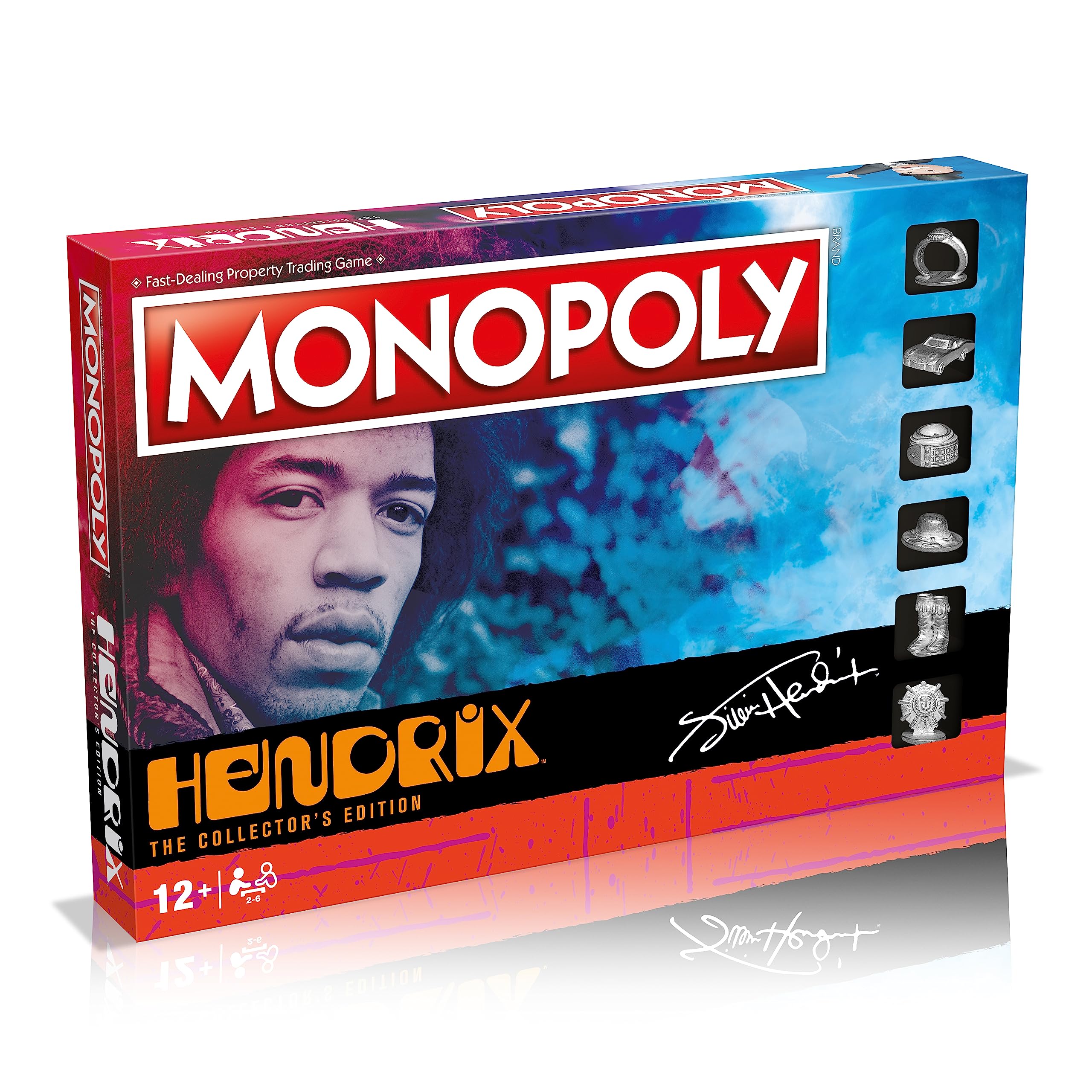 Jimi Hendrix Monopoly Brettspiel, Advance to Band of Gypsys, Electric Ladyland and Axis Bold as Love, Expand Your Empire and Trade Your Way to Victory, Gift for Players Aged 8 Plus