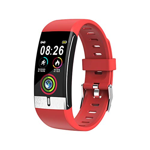 Smartwatch, Zeerkeer Fitness EKG Armband Farb Bildschirmaufnahme, zweifarbiger Aufkleber ohne Armband, metallisches Aussehen, medizinische Elektroden, Familie, Echtzeitdaten für Frauen