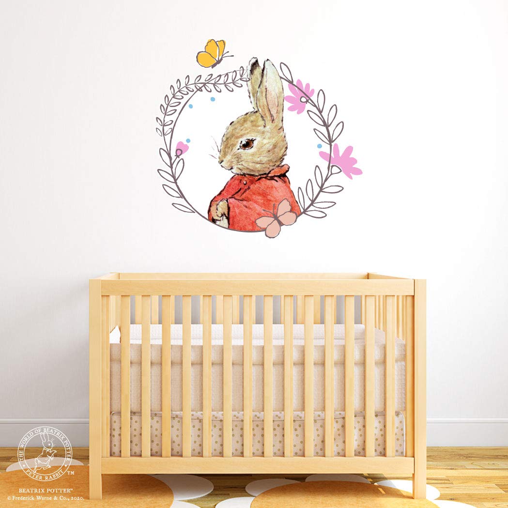 Peter Rabbit Wandtattoo, Flopsy Bunny Blumenkranz – Offizieller Peter Hase Wandkunst (90 cm Breite x 90 cm Höhe)