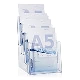18er- Pack taymar DIN A5 Prospektständer mit 4 Etagen, Transparent