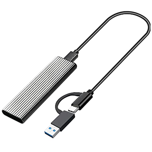 Grendly 2 in 1 Dual Protokoll Typ C USB 3.1 Adapter SATA SSD HDD M.2 NGFF SSD Gehäuse für M2 Festplatte Silber
