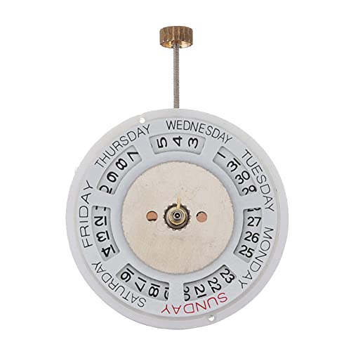 Loufy 2813 Dual-Kalender-Uhrwerk, automatisches mechanisches Uhrwerk, drei Zeiger, 8205 Uhrwerk-Zubehör, weiß