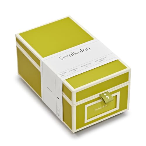 Semikolon 370084 Visitenkartenbox – alphabetisches Register – 10,5 x 18 x 8,3 cm – Business-Card-Box – matcha hell-grün
