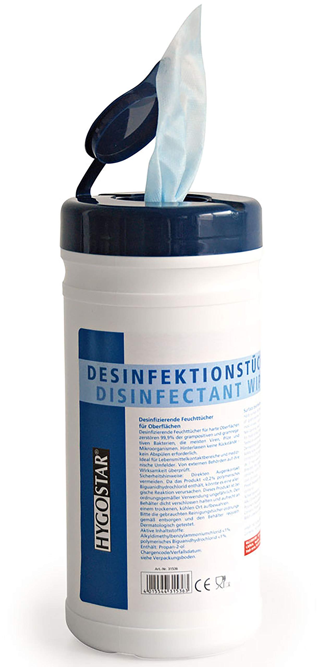 Franz Mensch Desinfektionstuch 20x20cm,blau 200 Stk/Spender, VOC-Inhalt 9% IPA; 45ml 31536