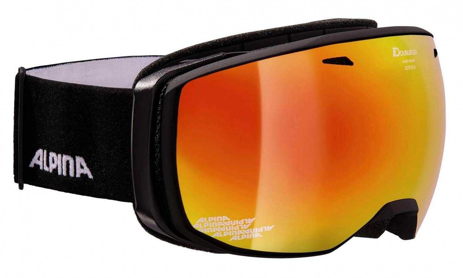 ALPINA ESTETICA - Verspiegelte, Kontrastverstärkende & Polarisierte OTG Skibrille Mit 100% UV-Schutz Für Erwachsene, black matt, One Size