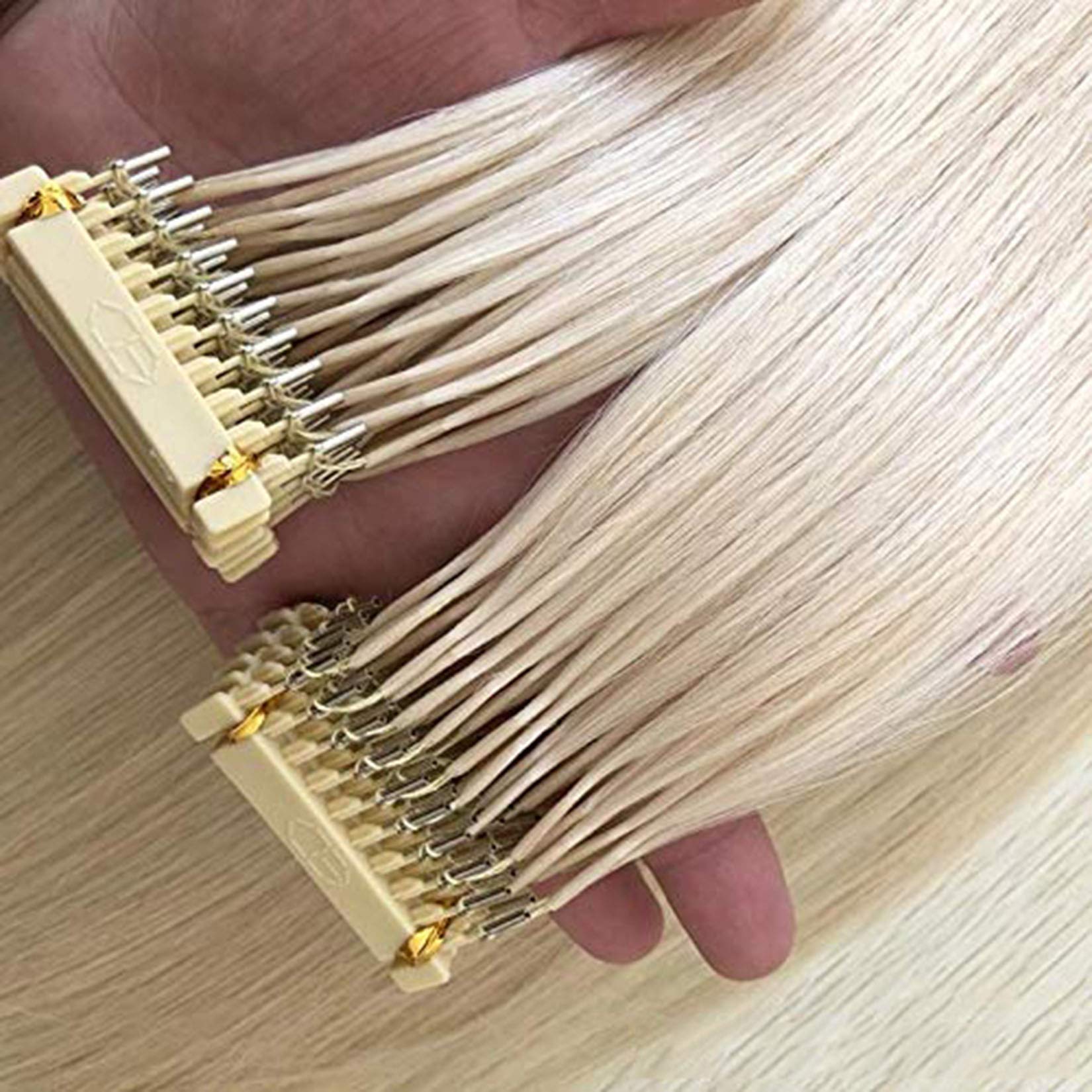 Menschliches Haar 6D Haarverlängerungen # 613 Blonde Vorgebende Haarverlängerungen 6D Tipp Haar 100g,A,24 inches