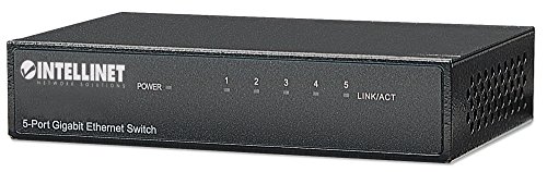 Intellinet 5-Port Gigabit Ethernet Switch Metall Desktop schwarz 530378