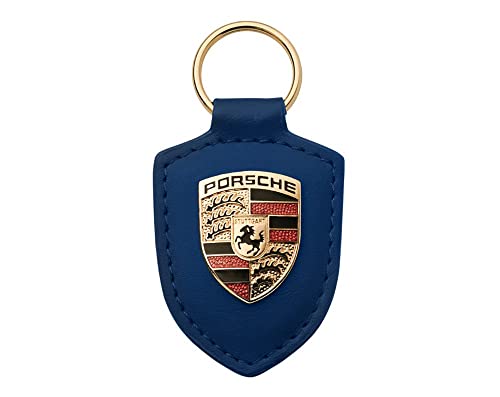 Schlüsselanhänger mit Porsche Wappen, Blau