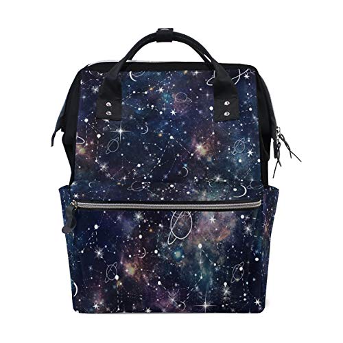 Big Joke Wickelrucksack Planet Star Constellation Galaxy Multifunktions-Wickeltasche mit Reißverschluss lässig stylisch Reise-Rucksäcke für Mama Papa Baby Pflege