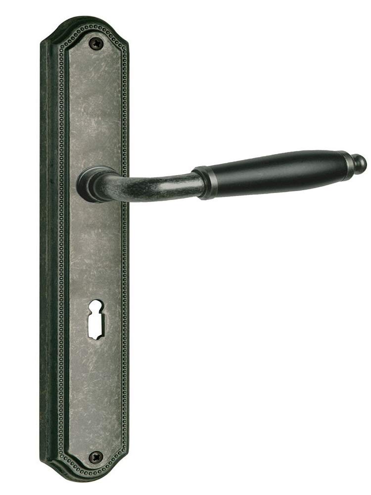 Langschildgarnitur Modell Micado Antik grau Griffstück schwarz vers. Varianten (WC DIN Norm)