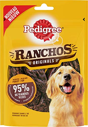 Pedigree Ranchos Originals - Belohnungen für Hunde mit reichem Fleisch - Hühnerleckereien - Zart und lecker - 7 Packungen à 70 g