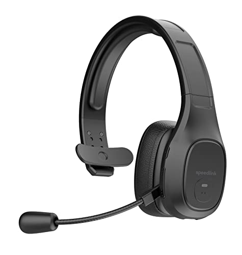 SPEEDLINK SONA Bluetooth Headset – Mono Headset mit Mikrofon und Noise-Cancelling, für Büro und Homeoffice, Anschluss kabellos Bluetooth oder USB-Kabel, schwarz