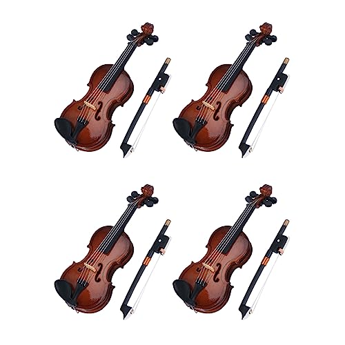 Gotoger Gifts Violine Musikinstrument Miniatur-Nachbildung mit Koffer, 8 x 3 cm, 4 Stück