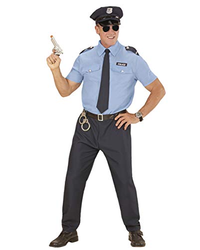 Horror-Shop 5-tlg. Polizist Männerkostüm mit Hut für Karneval & Motto Party M