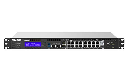 QNAP QGD-1602-C3758-16G-US Smart Edge-Switch, der QTS ausführt und das Hosting virtueller Maschinen (VMs) unterstützt, wodurch vielseitige Anwendungen alle Ihre Netzwerkanforderungen erfüllen.